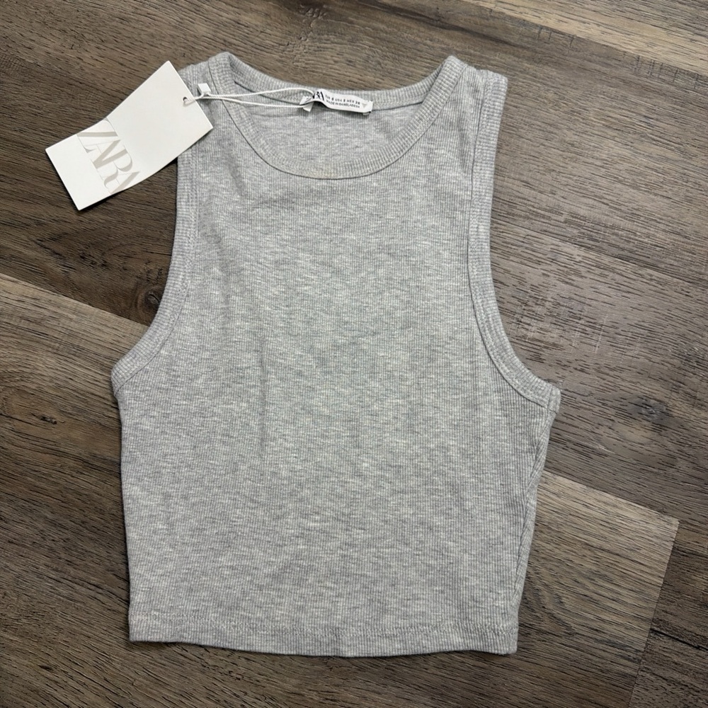 Zara Gray Muscle Top